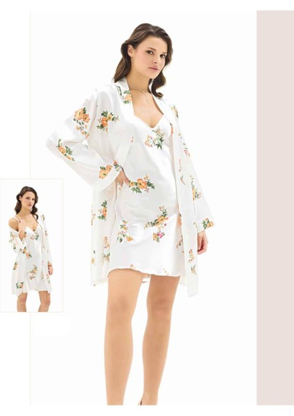 Iç Giyim Moongirl Saten Kısa Ikili Gecelik Takım