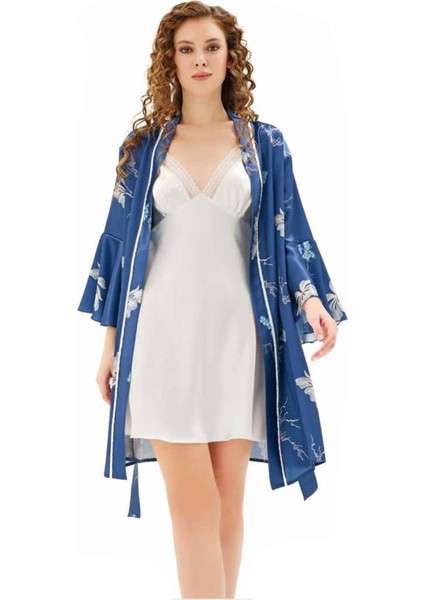 Iç Giyim Moongirl Saten Kısa Ikili Gecelik Takım