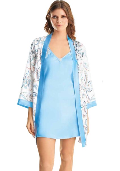 Iç Giyim Moongirl Saten Kısa Ikili Gecelik Takım