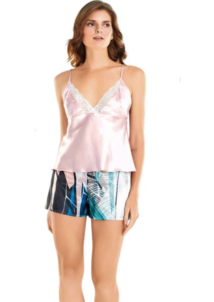 Iç Giyim Moongirl Saten Şortlu Gecelik Takım