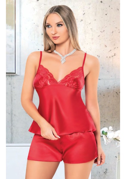 Iç Giyim Miss Laris Saten Şortlu Gecelik Takım