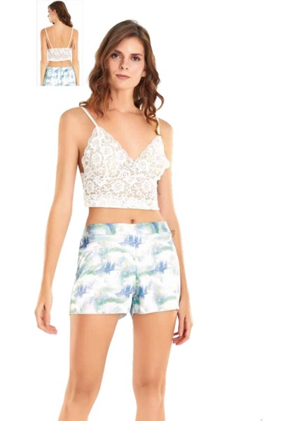 Iç Giyim Moongirl Saten Şortlu Gecelik Takım