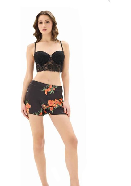 Iç Giyim Moongirl Saten Şortlu Gecelik Takım