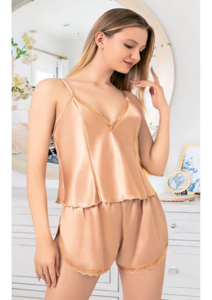Iç Giyim Miss Laris Saten Şortlu Gecelik Takım