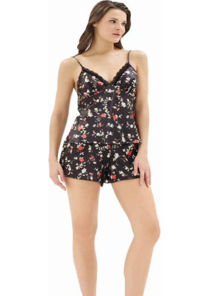 Iç Giyim Moongirl Saten Şortlu Gecelik Takım