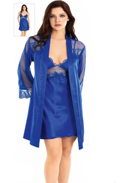 Iç Giyim Moongirl Saten Kısa Ikili Gecelik Takım