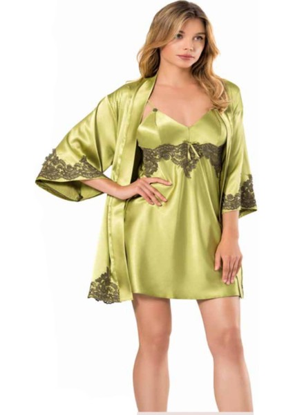 Iç Giyim Moongirl Saten Kısa Ikili Gecelik Takım