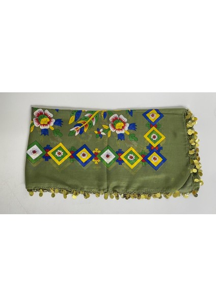 Pullu Tokat Yazması Çengelköy Deseni Eşarp - 100 x 100 cm Çeyizlik Yazma indirimleri
