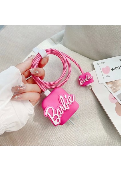 Iphone 18W/20W Uyumlu Barbie Şarj Kılıfı, Şarj Kablosu Örme Aparatı, Toparlayıcı modelleri