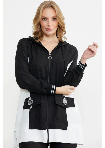 Sementa 76448 Keten Görünümlü Kapüşonlu Tunik Takım