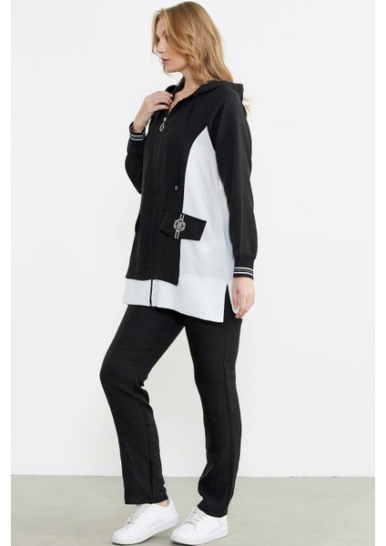 Sementa 76448 Keten Görünümlü Kapüşonlu Tunik Takım indirimleri