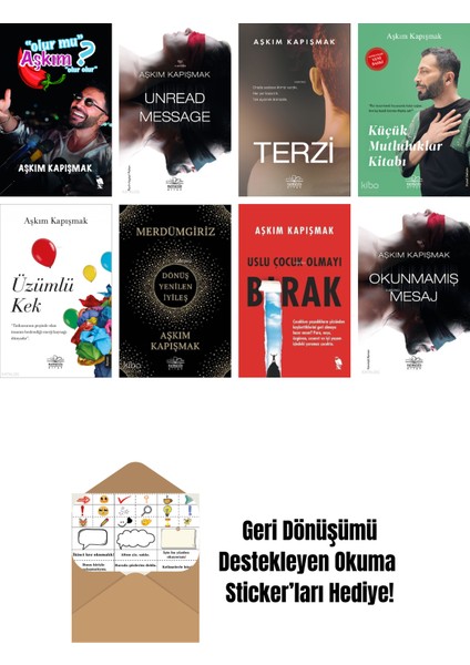 Aşkım Kapışmak 8 Kitap Seti + Okuma Sticker'ları
