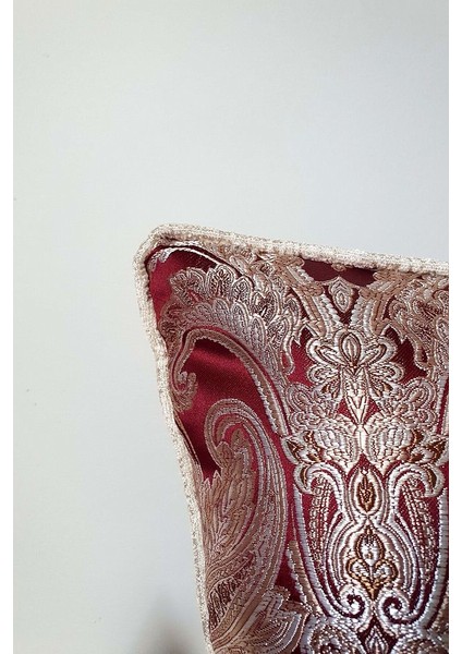 Jakarlı Bordo Lüks Fitilli Kırlent Kılıfı 43X43CM fiyatları