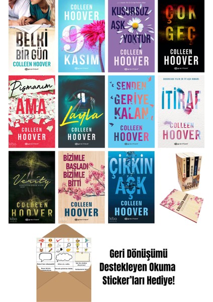 Colleen Hoover 12 Kitap Seti + Okuma Sticker'ları