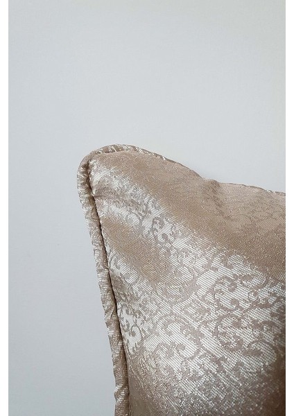 Şampanya Jakarlı Saten Fitilli Kırlent Kılıfı 43X43CM fiyatları