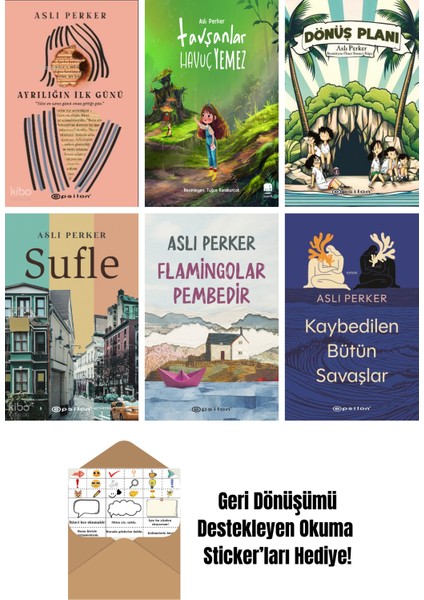 Aslı Perker 6 Kitap Seti + Okuma Sticker'ları
