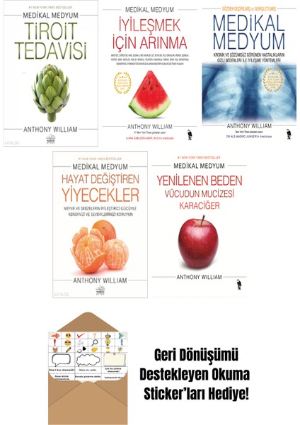 Anthony William 5 Kitap Seti + Okuma Sticker'ları