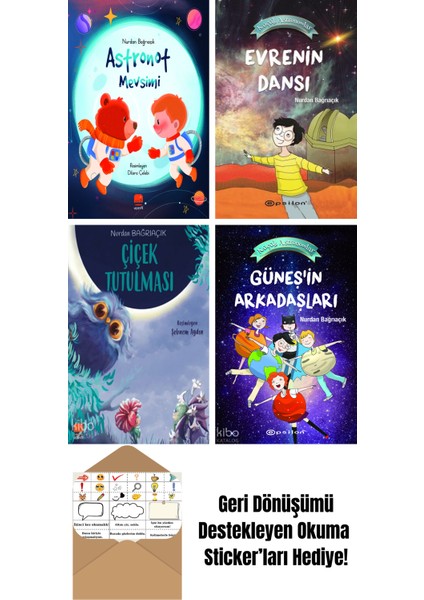Nurdan Bağrıaçık 4 Kitap Seti + Okuma Sticker'ları
