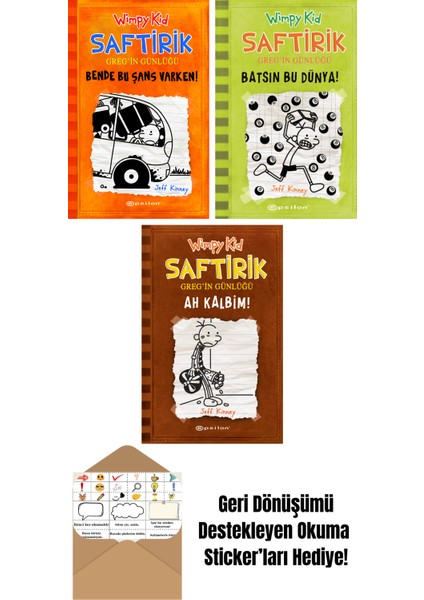 Jeff Kinney 3 Kitap Seti + Okuma Sticker'ları