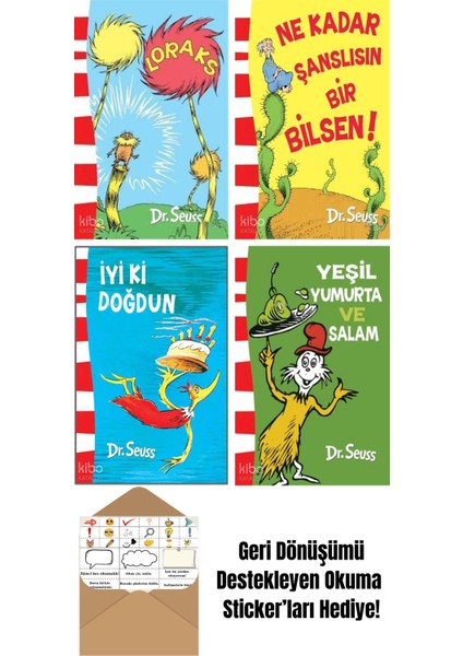 Seuss 4 Kitap Seti + Okuma Sticker'ları