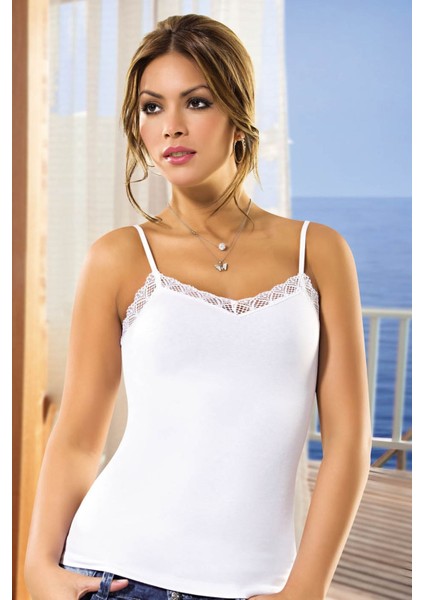 Lesca Bayan Askılı Dantelli Atlet 2174