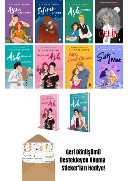 Ali Hazelwood 10 Kitap Seti + Okuma Sticker'ları