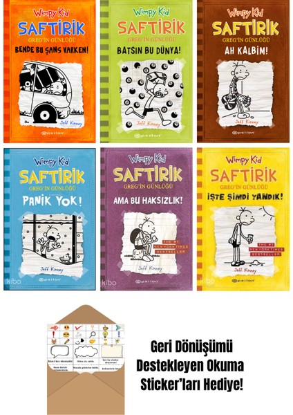 Jeff Kinney 6 Kitap Seti + Okuma Sticker'ları
