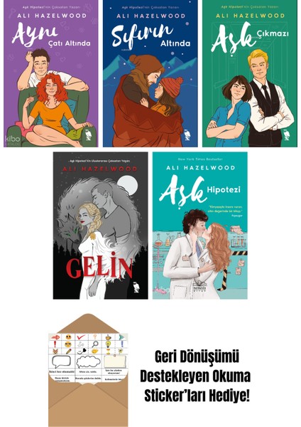 Ali Hazelwood 5 Kitap Seti + Okuma Sticker'ları
