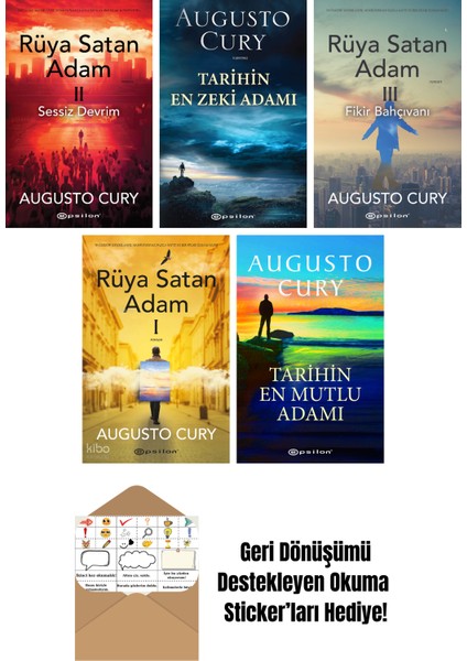 Augusto Cury 5 Kitap Seti + Okuma Sticker'ları