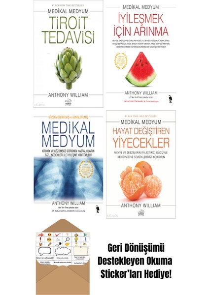 Anthony William 4 Kitap Seti + Okuma Sticker'ları