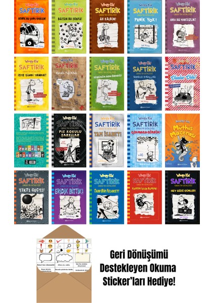 Jeff Kinney 20 Kitap Seti + Okuma Sticker'ları