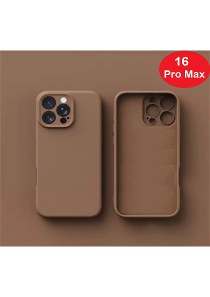 Apple iPhone 16 Pro Max Uyumlu Kılıf Kadife Lansman Soft Yumuşak Liquid Silikon Kamera Lens Korumalı Kapak
