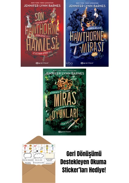 Jennifer Lynn Barnes 3 Kitap Seti + Okuma Sticker'ları
