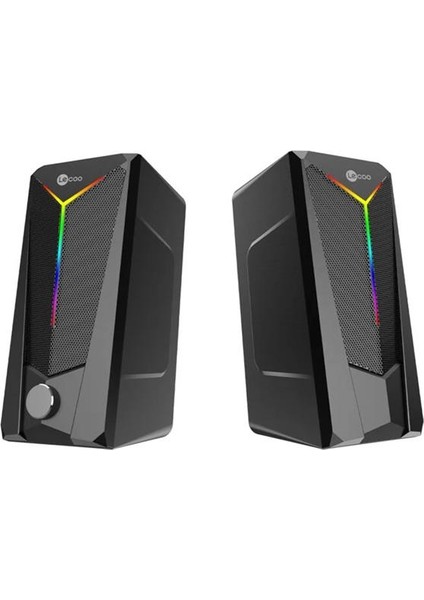 Lecoo DS104 Kablolu USB + 3.5mm Jack 6W 80DB Rgb Işıklı 1+1 Gaming Speaker - Hoparlör