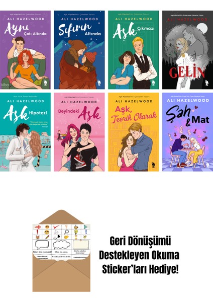 Ali Hazelwood 8 Kitap Seti + Okuma Sticker'ları