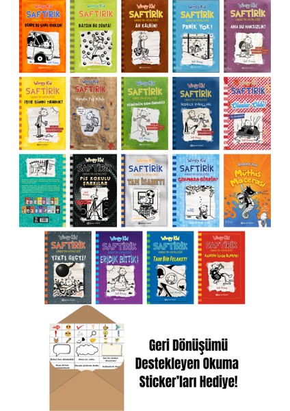 Jeff Kinney 19 Kitap Seti + Okuma Sticker'ları