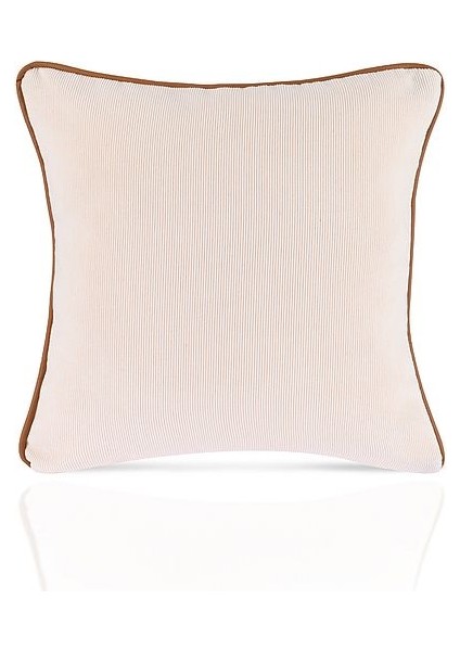 Krem Rengi Fitilli Kadife Deri Fitilli Kırlent Kılıfı 43X43CM fiyatları