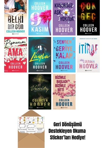 Colleen Hoover 10 Kitap Seti + Okuma Sticker'ları