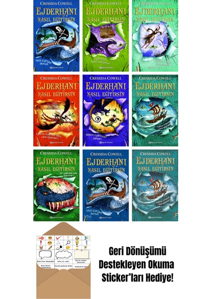 Cressida Cowell 9 Kitap Seti + Okuma Sticker'ları