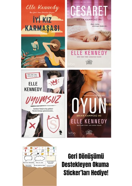 Elle Kennedy 4 Kitap Seti + Okuma Sticker'ları