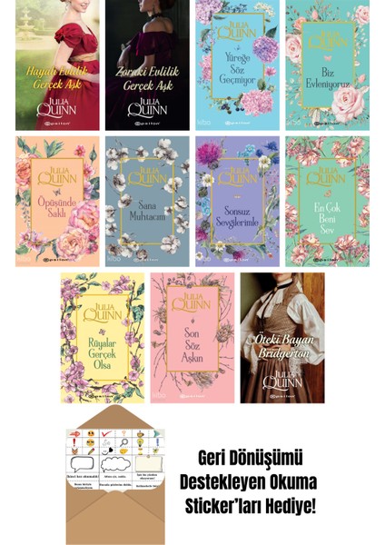 Julia Quinn 11 Kitap Seti + Okuma Sticker'ları