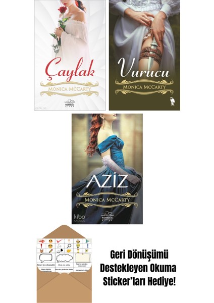 Monica Mccarty 3 Kitap Seti + Okuma Sticker'ları