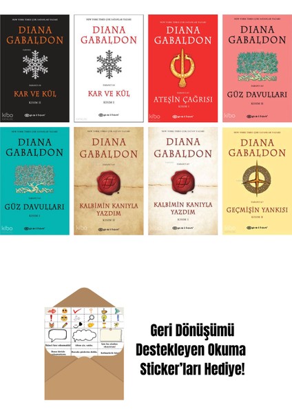 Diana Gabaldon 8 Kitap Seti + Okuma Sticker'ları