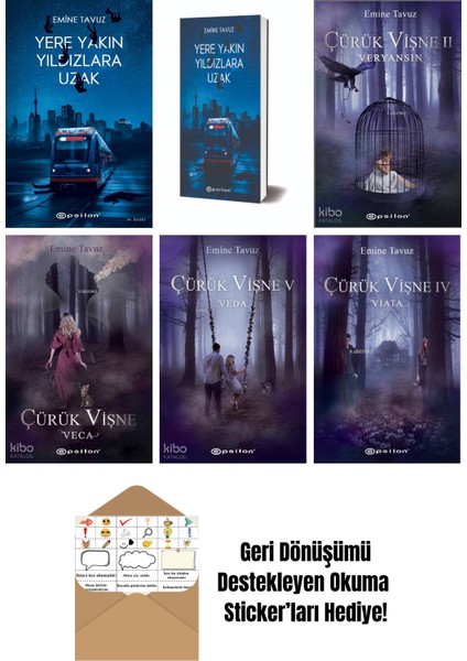 Emine Tavuz 6 Kitap Seti + Okuma Sticker'ları