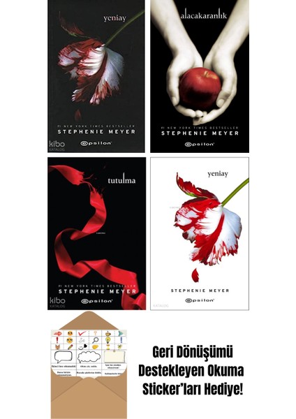 Stephenie Meyer 4 Kitap Seti + Okuma Sticker'ları