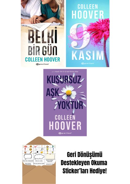 Colleen Hoover 3 Kitap Seti + Okuma Sticker'ları