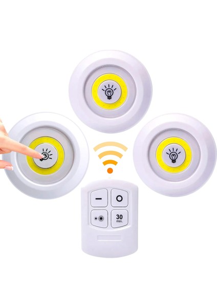 Işık, Yapışkan, Kablosuz Aydınlatma Için, 3 Led, Pille Çalışan, Kablosuz, Iç Mekan, Dolaplar, Mutfak, Yatak Odası, Prizsiz Banyo Için