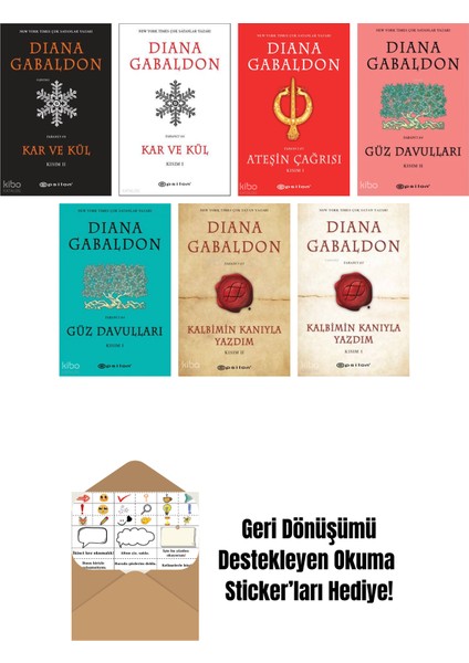 Diana Gabaldon 7 Kitap Seti + Okuma Sticker'ları
