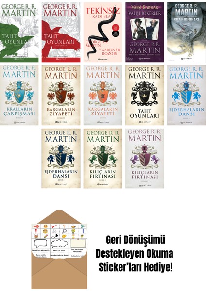 George R. R. Martin 13 Kitap Seti + Okuma Sticker'ları