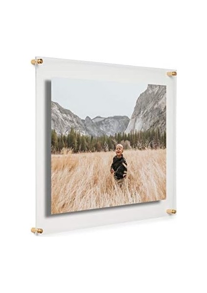 Modern Frames Coolmodernframes 40,6 x 50,8 cm Şeffaf Yüzer Çift Panel Akrilik Resim Çerçevesi, Sanat ve Fotoğrafları Dönüştürmek ve Sunmak Için Altın Donanım fiyatları